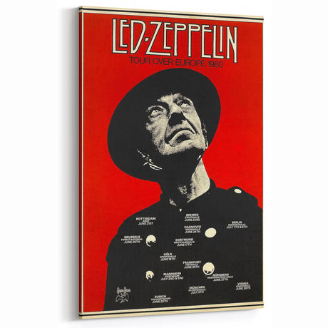 Led Zeppelin 1980 Europe Tour Retro Poster Art – Vintage Wall Decor