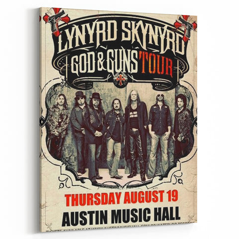 Lynyrd Skynyrd God & Guns Tour Poster – Retro Rock Wall Art