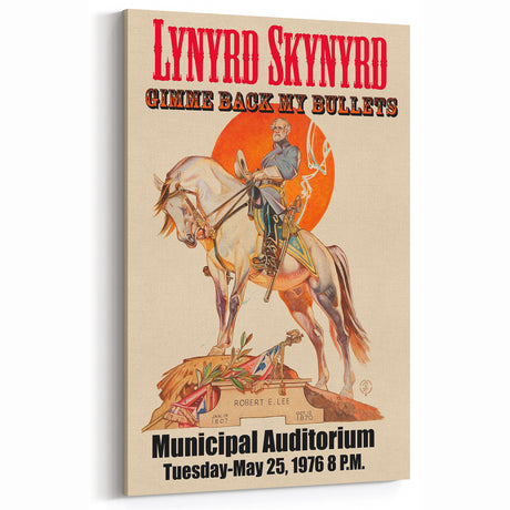 Lynyrd Skynyrd Retro Poster - Gimme Back My Bullets 1976