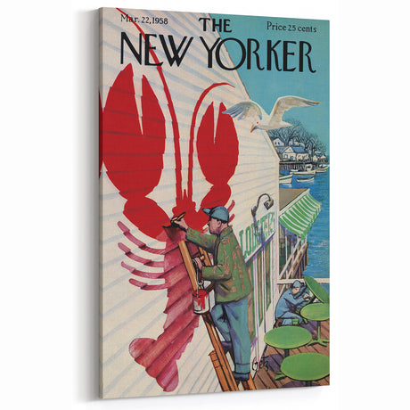 Vintage New Yorker Poster - Lobster Sign Wall Art Print