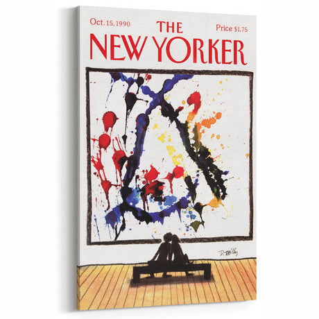 Vintage New Yorker Poster - Art Lovers in Gallery Wall Art Print