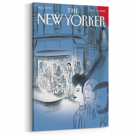 Vintage New Yorker Poster - Night Out in the City Wall Art Print