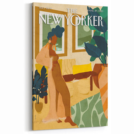 Vintage New Yorker Poster - Abstract Portrait & Cozy Interior Art Print