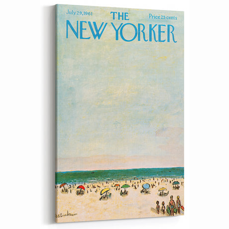Vintage New Yorker Beach Scene Art – Summer Vibes Wall Decor