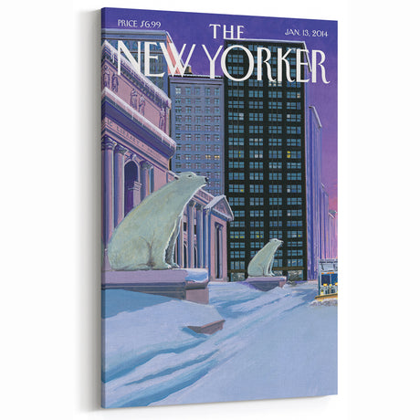 New Yorker January 13, 2014 – Polar Bears in the Snow Cityscape Art