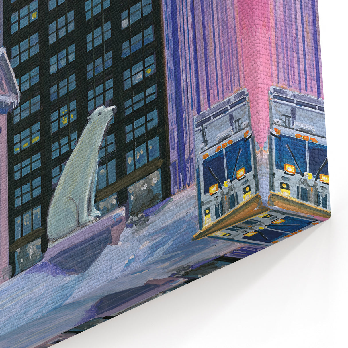 New Yorker January 13, 2014 – Polar Bears in the Snow Cityscape Art