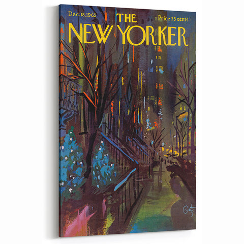 New Yorker December 18, 1965 – Vibrant Winter Cityscape Art Print
