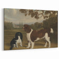 Vintage Animal Art: Two Dogs in Landscape – Retro Wildlife Illustration