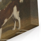Vintage Animal Art: Two Dogs in Landscape – Retro Wildlife Illustration