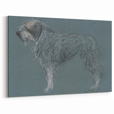 Vintage Animal Art – Sketch of a Dog in Classic Retro Illustration