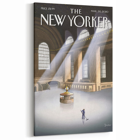 New Yorker Magazine Cover Art - Vintage Grand Central Station Poster