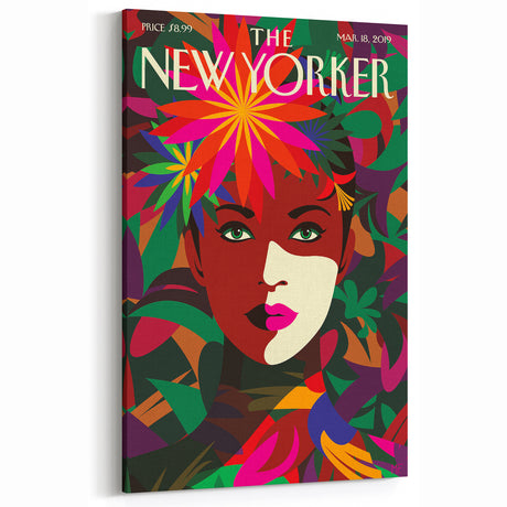New Yorker Magazine Cover Art - Floral Face Vintage Poster
