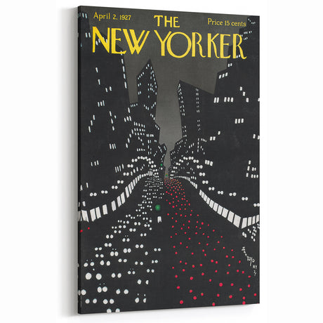 New Yorker Magazine Cover Art - Night Cityscape Vintage Poster