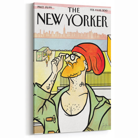 Vintage New Yorker Poster: Hipster Beanie Cover Art