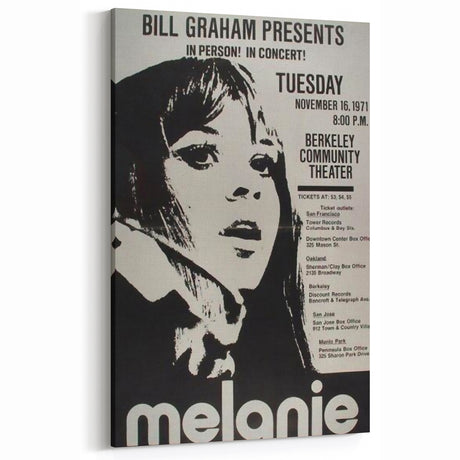 Melanie 1971 Concert Poster - Retro Music Wall Art