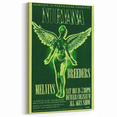 Nirvana Concert Poster - Retro Green Aesthetic - Vintage Rock Art Print