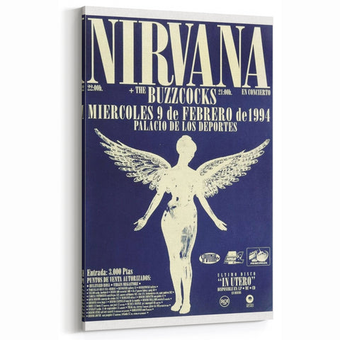 Nirvana Concert Poster - Retro Angel Art - Vintage 90s Rock Print