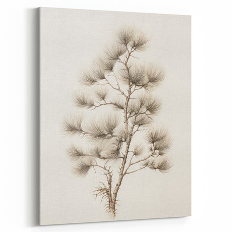 Vintage Botanical Art Prints – Pine Tree Illustration – Elegant Wall Art