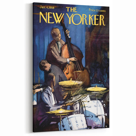 Vintage New Yorker Poster – Jazz Band Performance Art Print