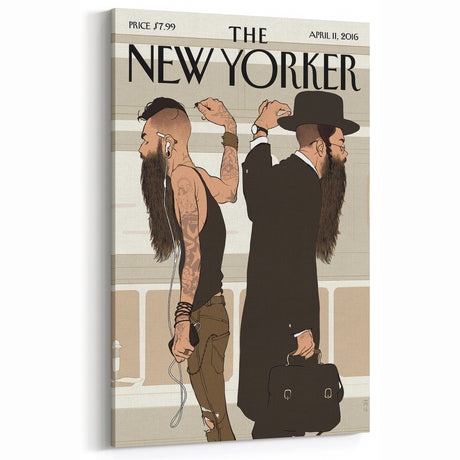Vintage New Yorker Poster – Contrasting Subway Style Art Print