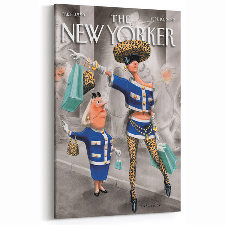 Vintage New Yorker Poster – Fashionable Shopping Cartoons Print