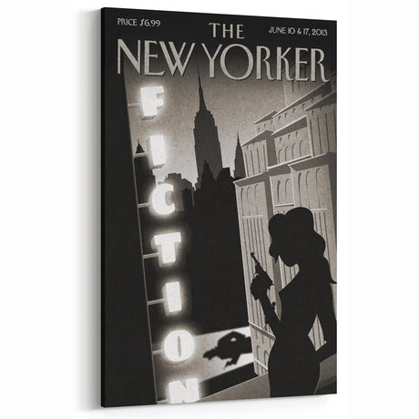 Vintage New Yorker Poster – Noir Fiction Scene Art Print