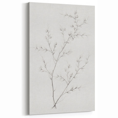 Vintage Botanical Art Print: Elegant Floral Sketch in Neutral Tones