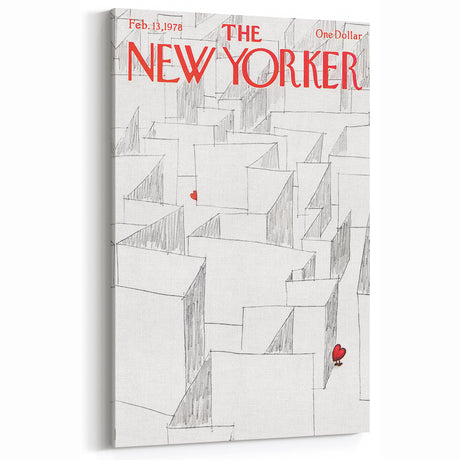 Vintage New Yorker Poster – Heart in the Maze Art Print