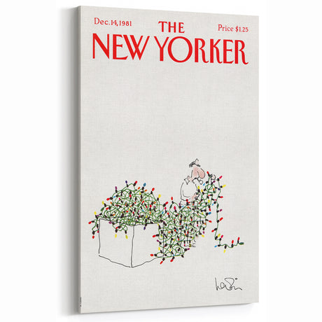 Vintage New Yorker Poster - Iconic Christmas Lights Illustration