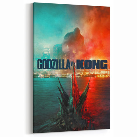 Godzilla vs. Kong 2020s Vintage Movie Poster - Retro Film Art