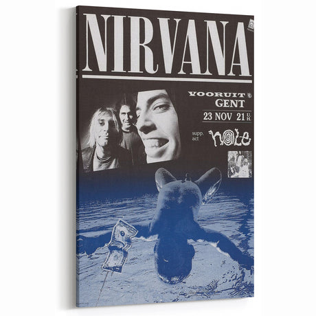Nirvana 1991 Concert Poster - Retro Grunge Wall Art for Fans