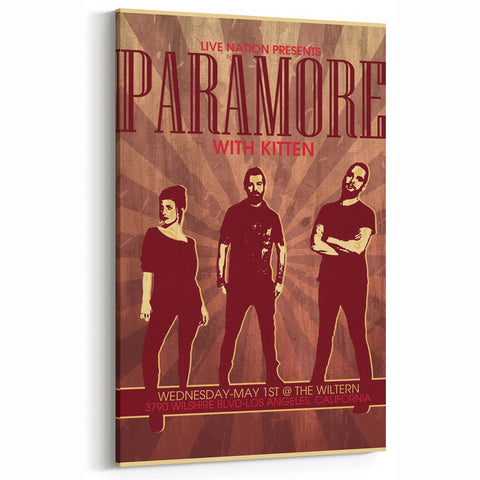 Paramore Concert Poster - Retro Indie Rock Art for Fans