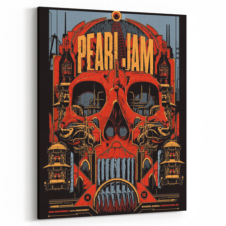 Pearl Jam Concert Poster - Retro Rock Art with Bold Graphics