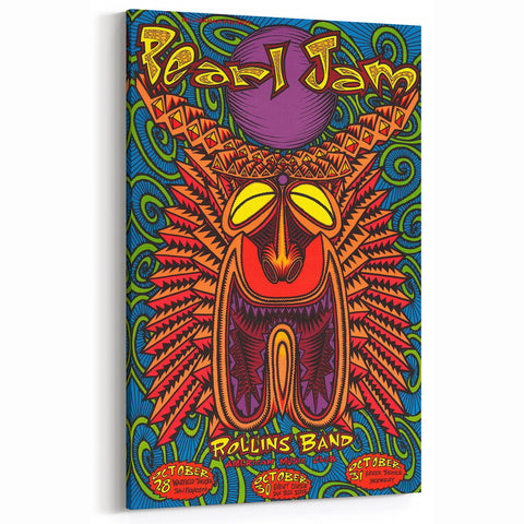 Pearl Jam Concert Poster - Retro Psychedelic Art for Fans