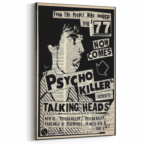 Talking Heads Psycho Killer Acoustic 1977 Concert Poster