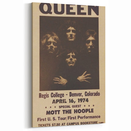 Queen First U.S. Tour 1974 Vintage Poster