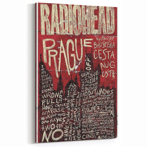Radiohead Retro Poster Art - Vintage Music Concert Print - Prague