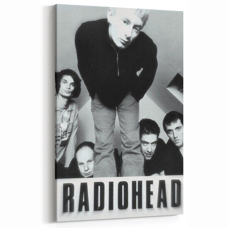 Radiohead Retro Poster - Black and White Band Photo - Vintage Music Art