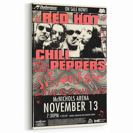 Red Hot Chili Peppers Concert Poster | Vintage Rock Wall Art