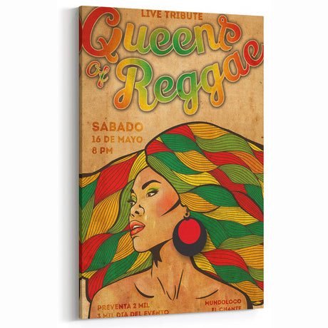 Queens of Reggae Tribute Poster | Vintage Colorful Wall Art