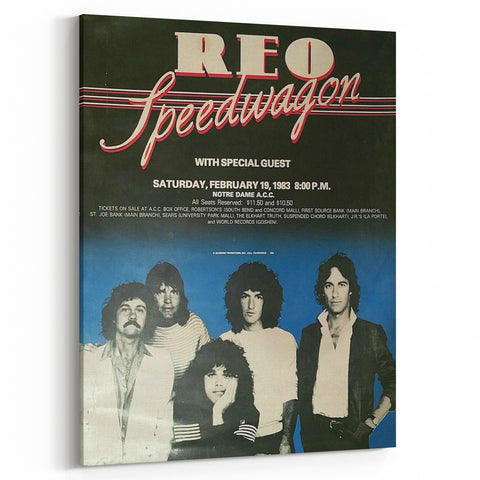 REO Speedwagon 1983 Concert Poster | Vintage Rock Wall Art