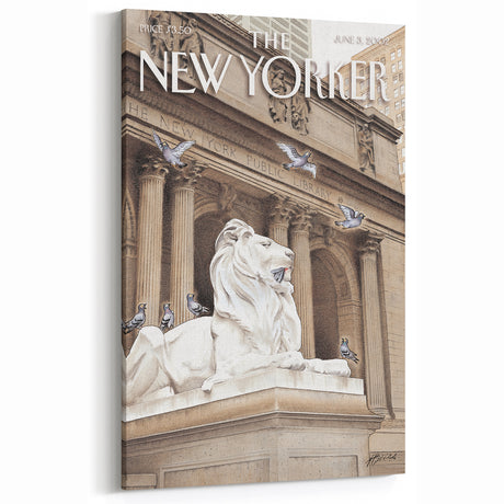 Iconic New Yorker Magazine Cover Art - Library Lion Poster