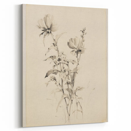 Vintage Botanical Art Prints - Antique Floral Illustrations in Black and White