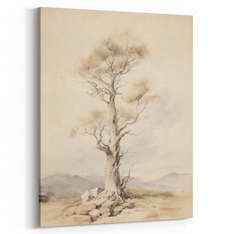 Vintage Botanical Art Prints – Solitary Tree Illustration