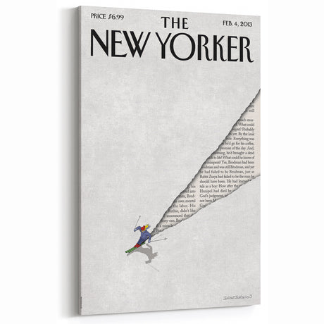New Yorker Poster - 2013 Skier Cartoon Cover Art by Birgit Schössow