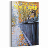 New Yorker Poster - 1968 Autumn Foliage & Iron Fence Urban Art