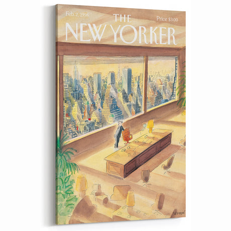 New Yorker Poster - 1998 Office Skyline View with Executive Art