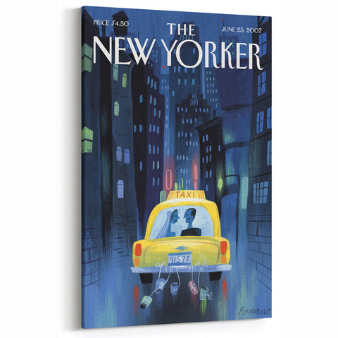 New Yorker Poster - 2007 Taxi Ride Wedding Night Art