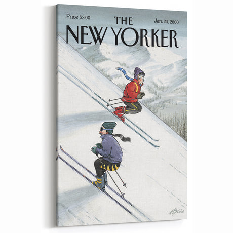 New Yorker Poster - 2000 Skiers Racing Down the Mountain Art Print