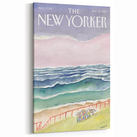 Vintage New Yorker Poster - Seaside Stroll Wall Art